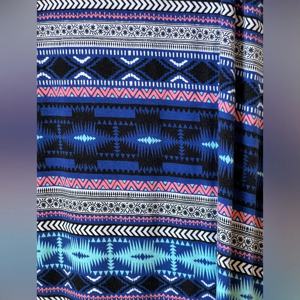 Charlotte Russe Medium High Slit Boho Hippie  SouthWestern Blue Maxi Skirt‎ - Picture 7 of 8